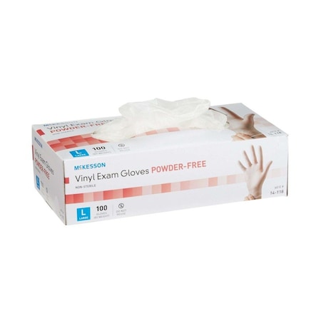 Mckesson Disposable Gloves, Vinyl, Powder-Free, L, 1000 PK, Clear 14-118